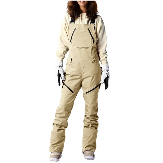 Kukoosong Skiing Bibs for Women, Women's Snow Ski Overalls Windproof Insulated Romper Snowpants, Softshell Snowboard Bib Overalls