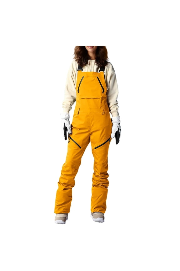 Skiing Bibs for Women, Women's Snow Ski Overalls Windproof Insulated Romper Snowpants, Softshell Snowboard Bib Overalls