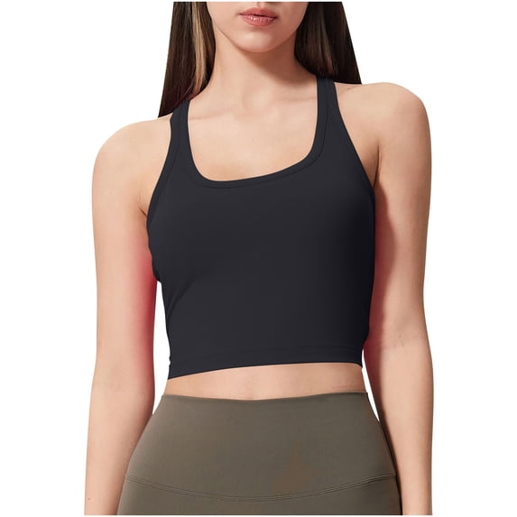 Kukoosong Sports Bras for Women Fashion Women's Thin Shoulder Strap Shock-Absorbing Running Fitness Bra Beautiful Back Yoga Gathering Sports Bra, Sizes L