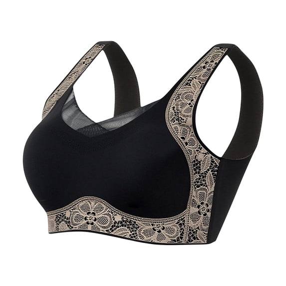 Kukoosong Sports Bras for Women Fashion Women's Color-Blocked Lace Patchwork Push-Up Breathable Bra, Sizes XL