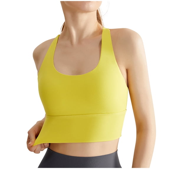 Kukoosong Sports Bras for Women Fashion Women's Sports Bra Fitness Running Shockproof Yoga Tank Top No Steel Ring Sports Bra, Sizes S