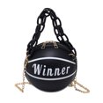 thumbnail image 1 of Kukoosong Crossbody Bags for Women Shoulder Bag Personalized Round Ball Female Bag Chain Basketball Bag All-Match Satchel Small Bag Black, 1 of 3