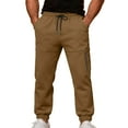 thumbnail image 1 of Kukoosong Sweatpants for Men, Men's Solid Color Drawstring Zippered Long Pants, Loose Comfy Trousers, 1 of 7