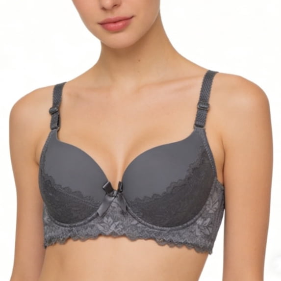 Kukoosong Underwire Bras for Women Fashion Women's Embroidery Thin Style Ventilate Front Buckle Bra without Steel Rim, Sizes 40BC
