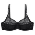 thumbnail image 1 of Kukoosong Underwire Bras for Women Fashion Women's Mesh Lace Thin Rims Gathered Underwear Bra Bra, Sizes 46BC, 1 of 3