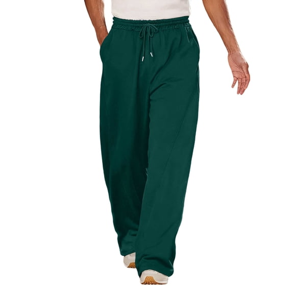 Kukoosong Wide Leg Pants for Men, Men's Bottoms Men Long Pants, Casual Pants, Elastic Waistband Palazzo Pants