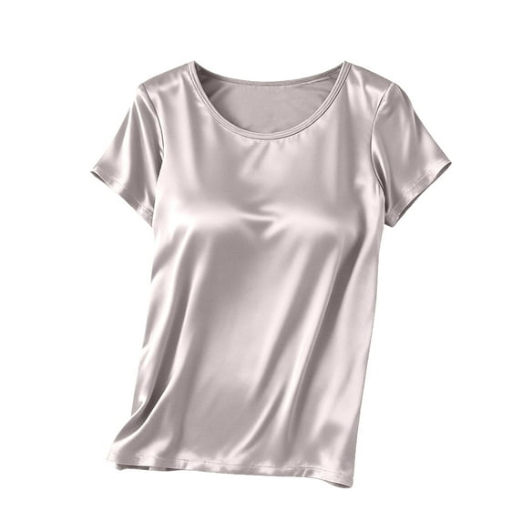 Kukoosong Women's Basic Crew Neck T-Shirts Solid Color Short Sleeve Pullover for Summer Casual, Everyday Essential Tee Shirt for Women
