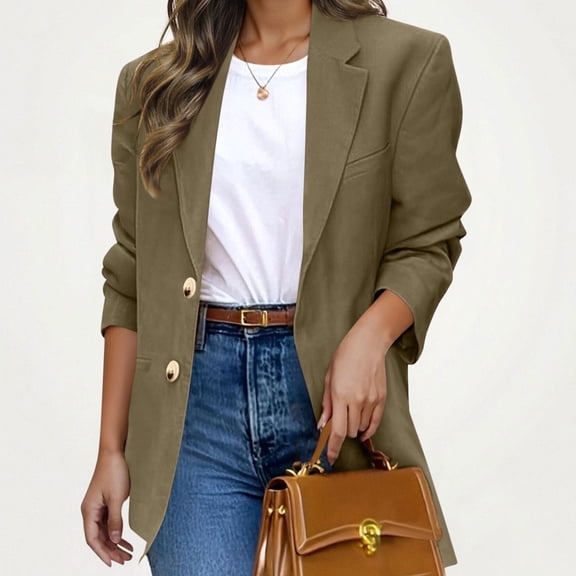 Kukoosong Women's Blazers Business Casual Long Sleeve Open Front Suit Jackets Work Blazer with Pockets