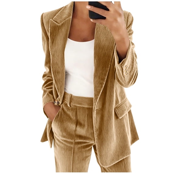 Kukoosong Women's Blazers Suit Jackets, Women's Lapel Collar Button Blazer Suit, Open Front Work Office Blazer Jacket