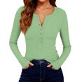 thumbnail image 1 of Kukoosong Women's Blouses Dressy Casual Tops,Women Solid Color Casual Button Blouses V Neck Long Sleeve Tops, 1 of 7