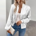 thumbnail image 1 of Kukoosong Women's Bomber Jacket Casual Stand Collar Zip Up Lightweight Cardigan Jackets, 1 of 7