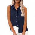 thumbnail image 1 of Kukoosong Women's Casual Sleeveless Crop Top with Turn Down Collar and Button Closure Solid Color Blouse for Summer Daily Wear Women's Tank Tops, 1 of 7
