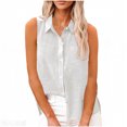 thumbnail image 1 of Kukoosong Women's Casual Sleeveless Crop Top with Turn Down Collar and Button Closure Solid Color Blouse for Summer Daily Wear Women's Tank Tops, 1 of 7