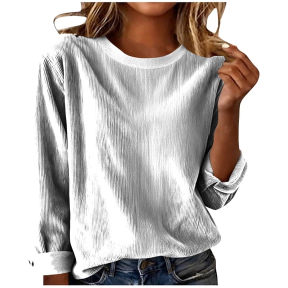 Kukoosong Women's Casual Solid Color 3/4 Sleeve Round Neck T-Shirt Loose Fit Comfortable Fashion Top for Everyday Wear Women's Pullover Tops