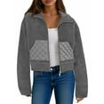 thumbnail image 1 of Kukoosong Women's Corduroy Sherpa Jacket, Fashion Cropped Casual Fleece Jacket, Long Sleeve Button Down Winter Warm Coat with Pockets, 1 of 6