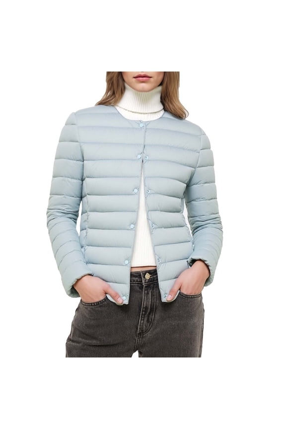 Women's Down Jackets, Winter Warm Quilted Lightweight Jackets, Outdoor Zip Up Mountaineering Windbreaker Jackets Outerwear with Pockets
