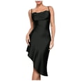 thumbnail image 1 of Kukoosong Women's Elegant Square Neck Slim Fitting Sleeveless Tea-Length Evening Gown for Wedding Party Formal Occasions Dresses, 1 of 7
