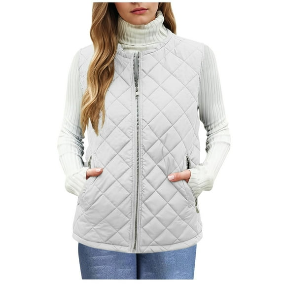 Kukoosong Women's Fleece Vest, Women Lightweight Side Zipper Sleeveless Jackets, Cropped Warm Hooded Coat with Pockets Outerwear