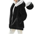 thumbnail image 1 of Kukoosong Women's Fuzzy Fleece Jacket Zip Up Hooded Cardigan Coats Outerwear with Pockets, 1 of 6