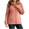 thumbnail image 1 of Kukoosong Women's Hooded Fleece Jacket, Full Zip Long Sleeve Warm Polar Fleece Coat with Zipper Side Pockets, Casual Lightweight Outerwear for Fall Winter Daily and Outdoor Wear, 1 of 7