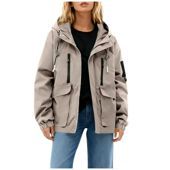Kukoosong Women's Hooded Puffer Jacket, Winter Warm Full Zip Up Short Quilted Coat with Pockets, Fashion Solid Color Outwear Jacket