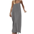 thumbnail image 1 of Kukoosong Women's Lightweight Elegant Solid Color Summer Casual Sleeveless Loose Fit Round-Neck Backless Sling Maxi Dress for Party Club Cocktail Dresses, 1 of 7