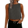 thumbnail image 1 of Kukoosong Women's Linen Style Button Tank Tops Solid Color Sleeveless Crew Neck Crop Top for Summer Daily Wear Tops, Breathable Trendy Elegant Vest Tops for Women, 1 of 7