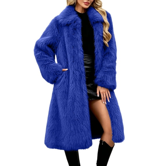 Open Wear Kukoosong Women's Long Teddy Coat, Notched Lapel Long Sleeve Open Front ...