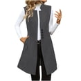 thumbnail image 1 of Kukoosong Women's Open Front Outfits Work Suit Vests Lapel Button Wool Suit Jacket with Pocket, 1 of 6