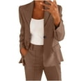 thumbnail image 1 of Kukoosong Women's Open Front Suit Jackets Solid Color Button Down Business Casual Blazers Cardigan Coat, 1 of 5