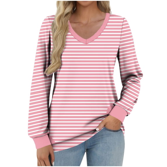 Kukoosong Women's Oversized Sweatshirts Long Sleeve Tunic Shirts V Neck Loose Pullover Tops
