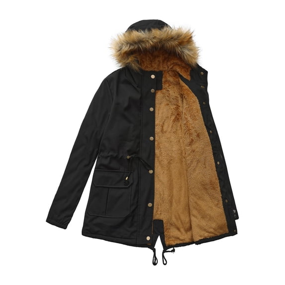 Kukoosong Women's Puffer Coats, Fall Winter Solid Color Double Pocket Casual Jackets, Button Down Parkas Down Jackets with Pockets