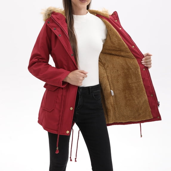 Kukoosong Women's Puffer Coats, Fall Winter Solid Color Double Pocket Casual Jackets, Button Down Parkas Down Jackets with Pockets