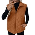thumbnail image 1 of Kukoosong Women's Puffer Fleece Vest, Women Lightweight Stand Collar Sleeveless Jackets, Cropped Warm Drawstring Coat with Pockets Outerwear, 1 of 7