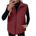 thumbnail image 1 of Kukoosong Women's Puffer Fleece Vest, Women Lightweight Stand Collar Sleeveless Jackets, Cropped Warm Drawstring Coat with Pockets Outerwear, 1 of 7