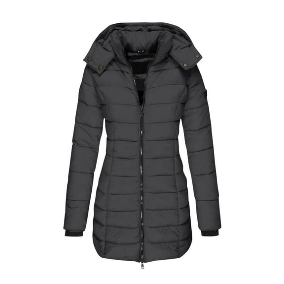 Kukoosong Women's Puffer Jackets, Winter Warm Zip Up Quilted Down Coat, Outdoor Casual Padded Keep Warm Cold Protection Lightweight Jackets with Pockets