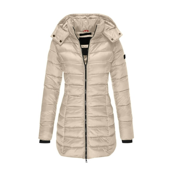 Kukoosong Women's Puffer Jackets, Winter Warm Zip Up Quilted Down Coat, Outdoor Casual Padded Keep Warm Cold Protection Lightweight Jackets with Pockets