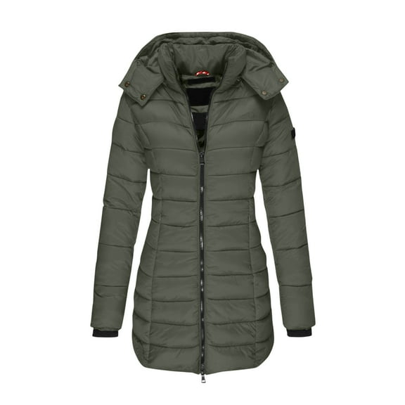 Kukoosong Women's Puffer Jackets, Winter Warm Zip Up Quilted Down Coat, Outdoor Casual Padded Keep Warm Cold Protection Lightweight Jackets with Pockets