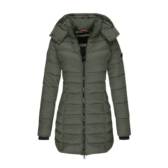Kukoosong Women's Puffer Jackets, Winter Warm Zip Up Quilted Down Coat, Outdoor Casual Padded Keep Warm Cold Protection Lightweight Jackets with Pockets