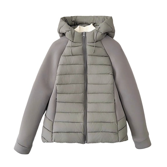 Kukoosong Women's Puffer Jackets, Winter Warm Zip Up Quilted Down Coat, Outdoor Casual Padded Keep Warm Cold Protection Hooded Jackets with Pockets