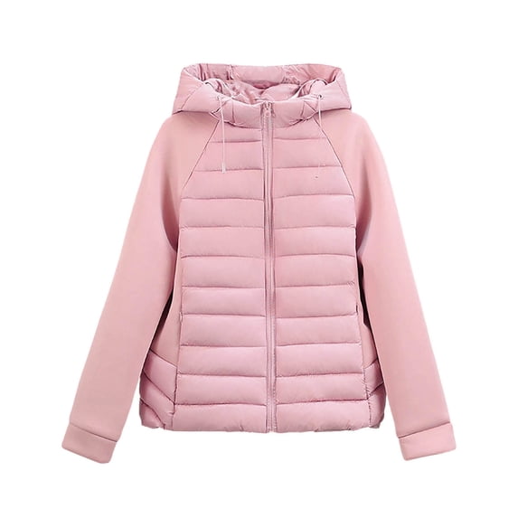 Kukoosong Women's Puffer Jackets, Winter Warm Zip Up Quilted Down Coat, Outdoor Casual Padded Keep Warm Cold Protection Hooded Jackets with Pockets