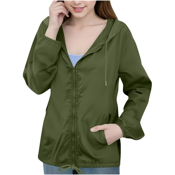 Kukoosong Women's Rain Jacket Water Proof Thin Bicycle Raincoat Outdoor Travel Cycling Jacket Windbreaker with Hood