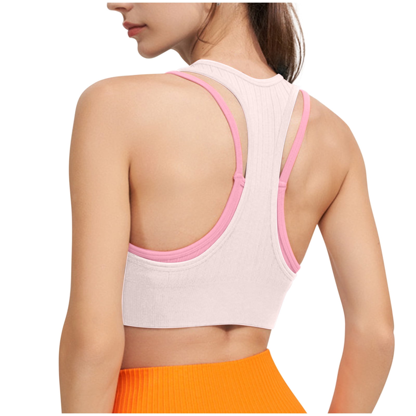 Kukoosong Women's Seamless Sports Bra Workout Crop Top Tank Tops for Women Long Lined Sports Bra