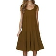 thumbnail image 1 of Kukoosong Women's Sleeveless Midi Dress, Scoop Neck Tiered Ruffle Flowy Dress, Loose Fit Casual Summer Beach Sundress, 1 of 8
