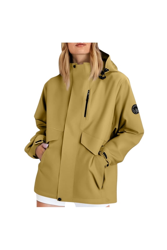 Women's Softshell Jacket with Hood Outdoor Lightweight Waterproof Fleece Lined Rain Jacket Winter Mountaineering Warm Windbreaker