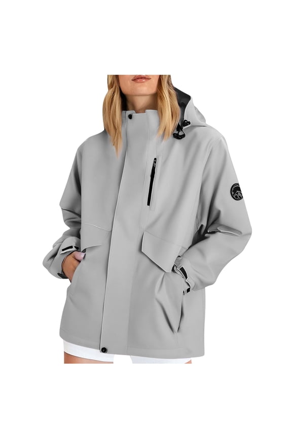 Women's Softshell Jacket with Hood Outdoor Lightweight Waterproof Fleece Lined Rain Jacket Winter Mountaineering Warm Windbreaker