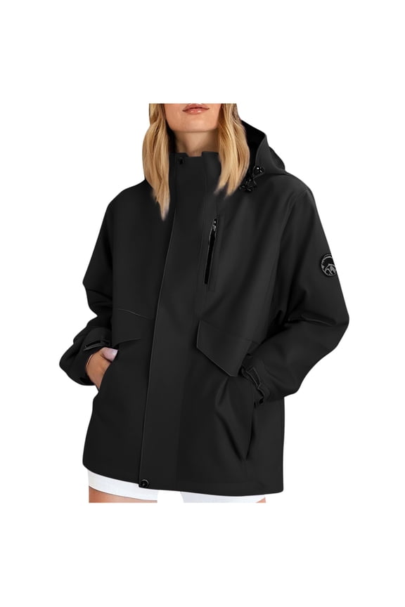 Women's Softshell Jacket with Hood Outdoor Lightweight Waterproof Fleece Lined Rain Jacket Winter Mountaineering Warm Windbreaker