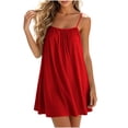 thumbnail image 1 of Kukoosong Women's Spaghetti Strap Mini Dress, Loose Flowy Sleeveless Beach Dresses, Casual Summer Vacation Swing Short Sundress Multi Straps Back Tank Dress, 1 of 7