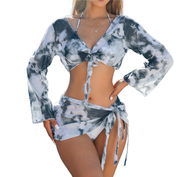 Kukoosong Women's Two Piece Swimsuit Set with Swim Skirt, Open Back Racerback, Back-Smoothing High Elastic Bikini for Beach and Pool