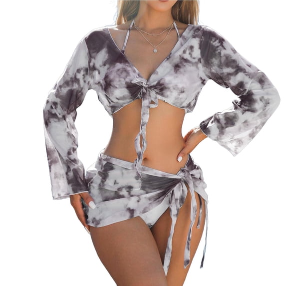 Kukoosong Women's Two Piece Swimsuit Set with Swim Skirt, Open Back Racerback, Back-Smoothing High Elastic Bikini for Beach and Pool